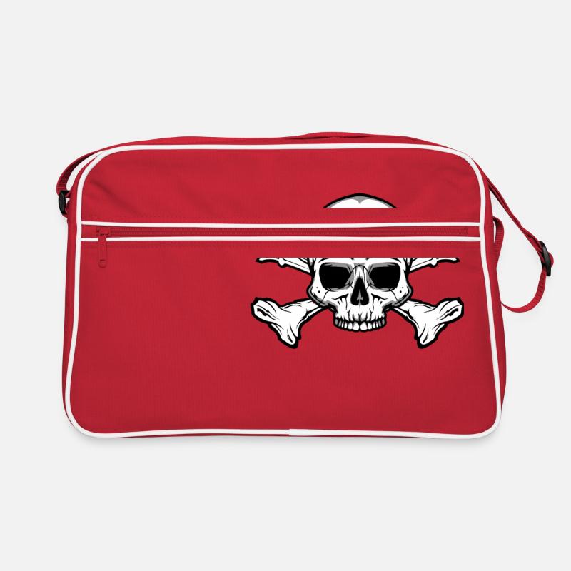 Totenschädel mit Knochen Retro Tasche
