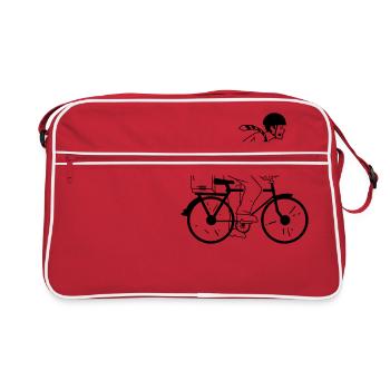 Vélo Bike2Work commuteer cadeau idée de pédale - Sac Retro - rouge/blanc - Devant