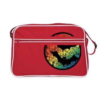 Fledermäuse Comic - Retro Tasche - Rot/Weiß - Vorne