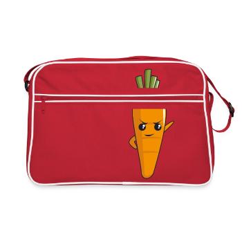Freche Karotte - Retro Tasche - Rot/Weiß - Vorne