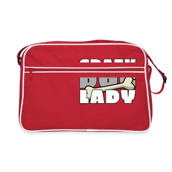 Crazy dog lady - Retro Bag - red/white - Front