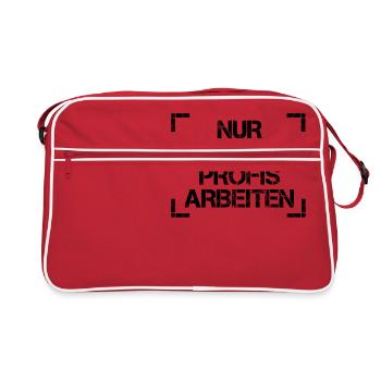 Nur einmal mit Profis arbeiten. Arbeit, Job - Retro Tasche - Rot/Weiß - Vorne