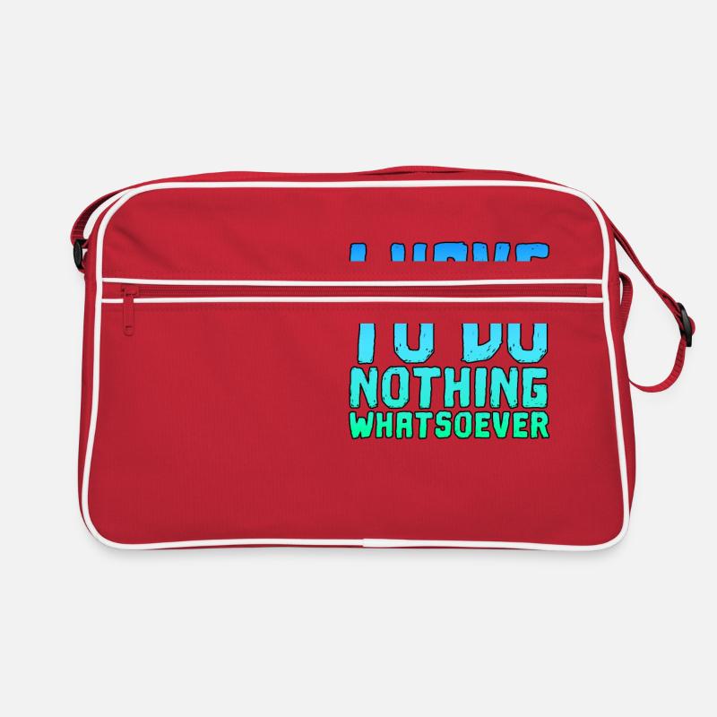 Ich Muss Gar Nichts Spruch Spruch cooler Spruch - Retro Tasche - Rot/Weiß