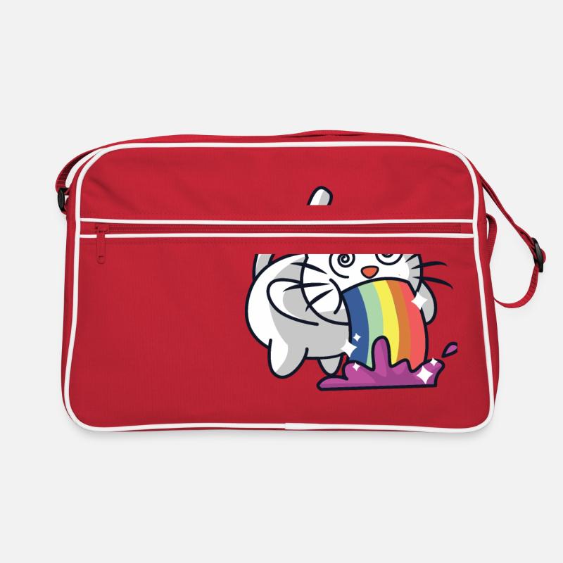Regenbogen Katze Retro Tasche