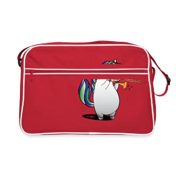 Licorne joue trombone musique cadeau de trombone - Sac Retro - rouge/blanc - Devant