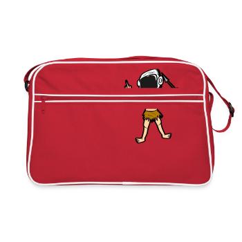Astronaut caveman Astonauts helmet t-shirts - Retro Bag - red/white - Front