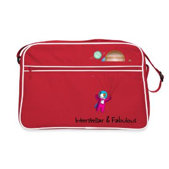 Interstellar and fabulous unicorn space - Retro Bag - red/white - Front