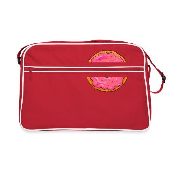 Donut with frosting candy sugar sprinkles - Retro Bag - red/white - Front