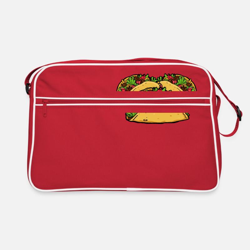 Taco Mexikanisch Tacos Fast Food Scharf Spanisch Retro Tasche