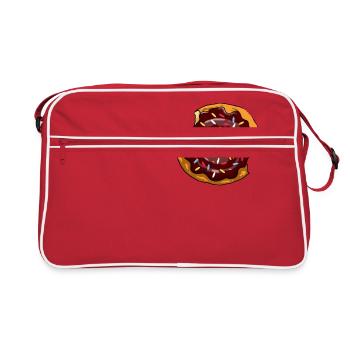 Donut with frosting candy sugar sprinkles - Retro Bag - red/white - Front