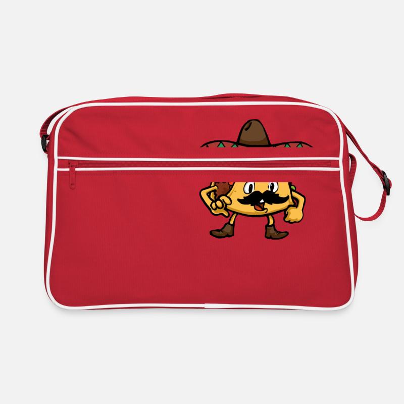 Taco Mexikanisch Tacos Fast Food Scharf Spanisch Retro Tasche