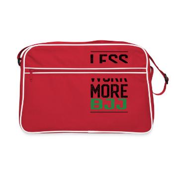 Drôle BJJ, chemise MMA - moins de travail, plus BJJ - Sac Retro - rouge/blanc - Devant