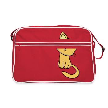 cute cat - Retro Bag - red/white - Front