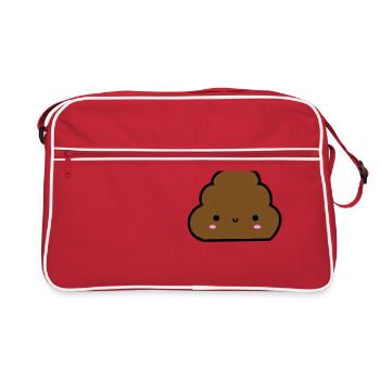 Pile de caca Emoji - Sac Retro - rouge/blanc - Devant