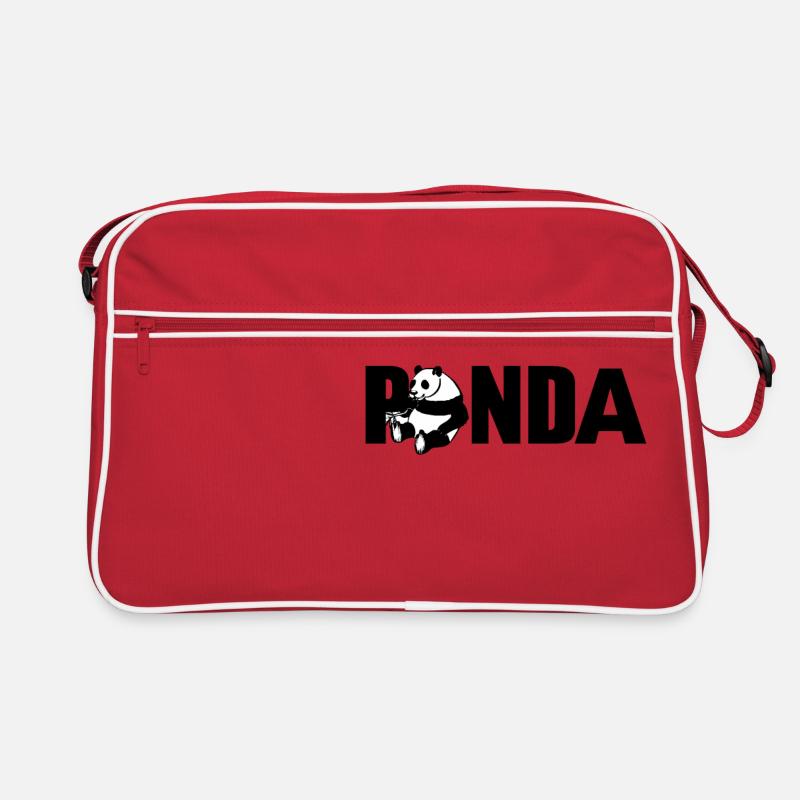 Panda - Retro Tasche - Rot/Weiß