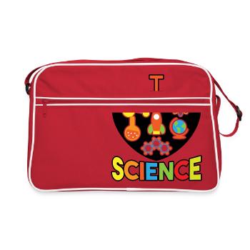 Science, computer science, math, biology, chemistry - Retro Bag - red/white - Front