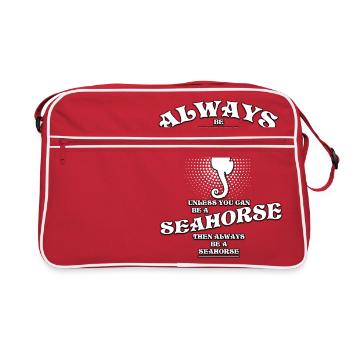 Seepferd - Retro Tasche - Rot/Weiß - Vorne