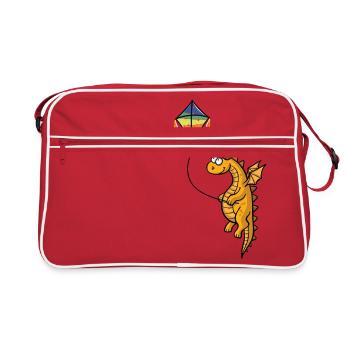 Dragon with dragon - Retro Bag - red/white - Front