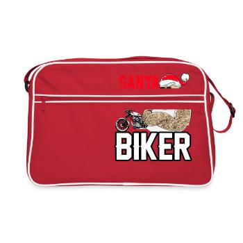 Motocycliste de Noël motard Nicolas - Sac Retro - rouge/blanc - Devant