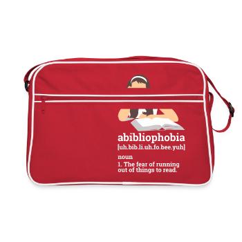 READING: abibliophobia - Retro Tasche - Rot/Weiß - Vorne