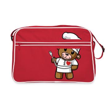 Chef Chef avec Coeur Cartoon Hobby Chef Art Culinaire - Sac Retro - rouge/blanc - Devant