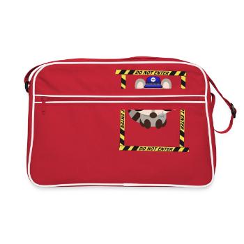 Police raccoon, policeman, cops, police animal - Retro Bag - red/white - Front