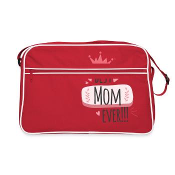 best mom ever - für die beste Mama - Retro Tasche - Rot/Weiß - Vorne