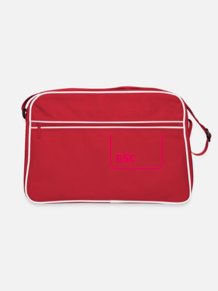 esc taste - Retro Tasche - Rot/Weiß - Vorne