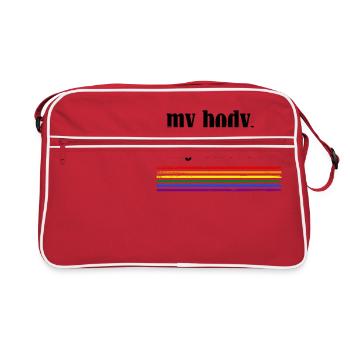 My Body My Choice - Retro Tasche - Rot/Weiß - Vorne