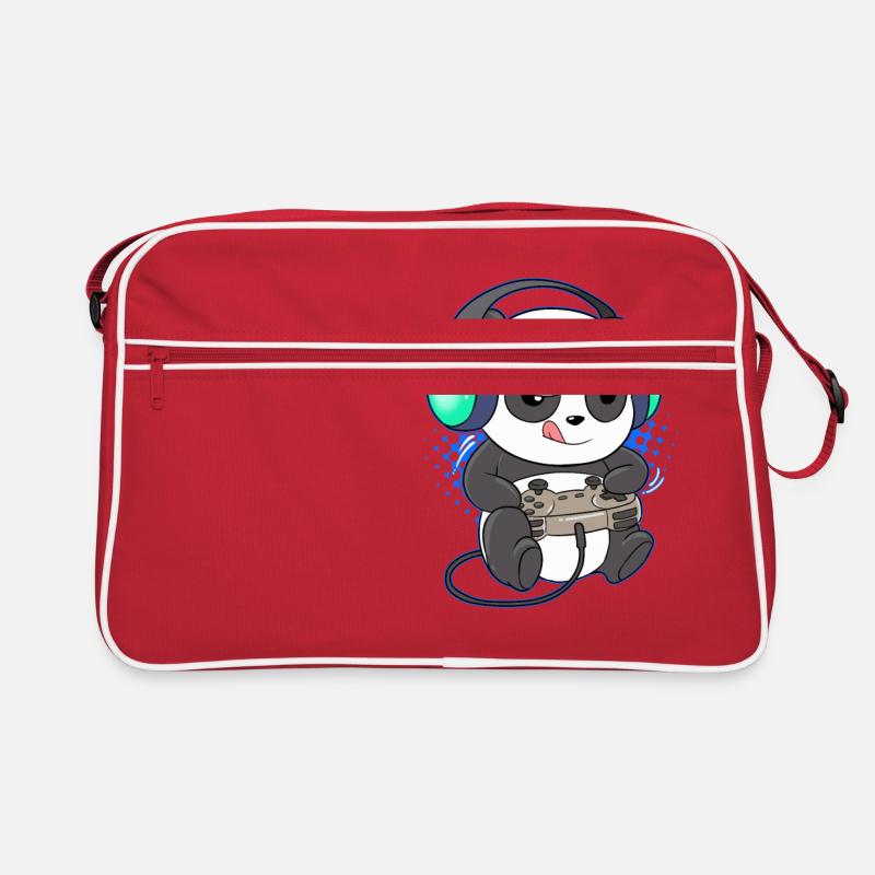 Panda Bear Gaming Video Game Gamer Computer Console Retro Bag
