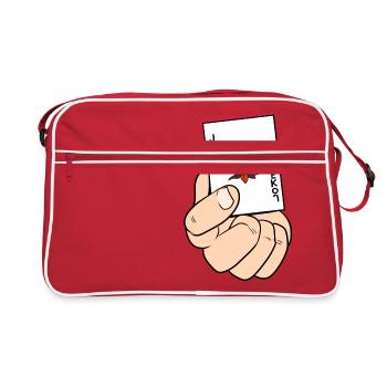 Joueur de cartes de jeu de cartes de casino Joker - Sac Retro - rouge/blanc - Devant