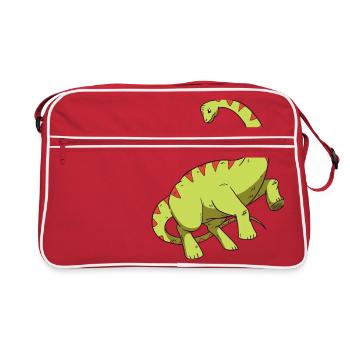 Dinosaure à long cou Apatosaurus - Sac Retro - rouge/blanc - Devant