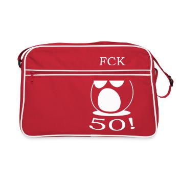 50e anniversaire, anniversaire, 50, cinquante - Sac Retro - rouge/blanc - Devant