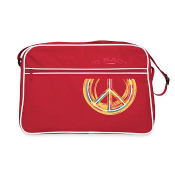End Racism Peace Sign in Colorful End Racism - Sac Retro - rouge/blanc - Devant
