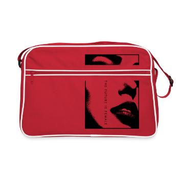 L'avenir est féminin - portrait noir et blanc - Sac Retro - rouge/blanc - Devant