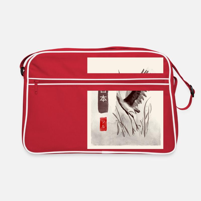 Japan - Crane - Retro Bag - red/white
