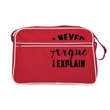 Je ne dis jamais que j'explique un cadeau drôle d'énonciation - Sac Retro - rouge/blanc - Devant
