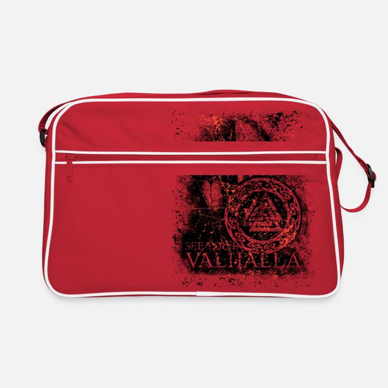 viking See You in Valhalla - Retro Tasche - Rot/Weiß
