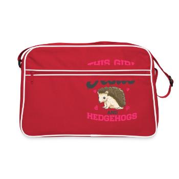 Fan de hérisson Cette fille court sur Jésus et les hérissons - Sac Retro - rouge/blanc - Devant