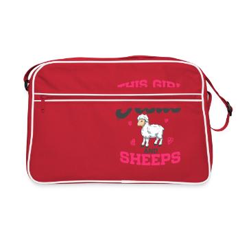Sheep Lover This Girl Runs On Jesus And Sheeps - Retro Bag - red/white - Front