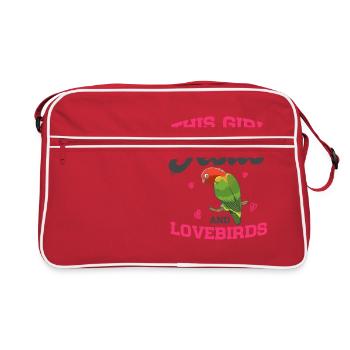 Birding This Girl Runs On Jesus And Lovebirds - Retro Bag - red/white - Front
