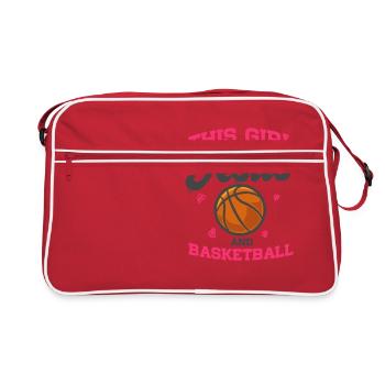 Slam Dunk Cette fille court sur Jésus et le basket-ball - Sac Retro - rouge/blanc - Devant