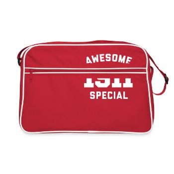 Funny Birthday Awesome Special 1911 - Retro Bag - red/white - Front