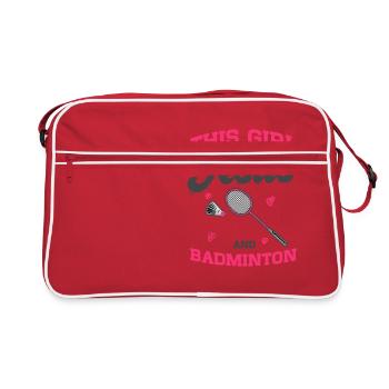 Racket Game This Girl Runs On Jesus And Badminton - Retro Bag - red/white - Front