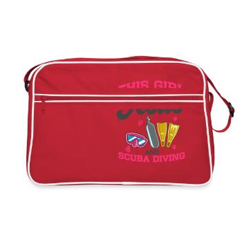Plongeurs Cette fille court sur Jésus et la plongée sous-marine - Sac Retro - rouge/blanc - Devant