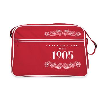 Drôle d’anniversaire étant totalement génial depuis 1905 - Sac Retro - rouge/blanc - Devant