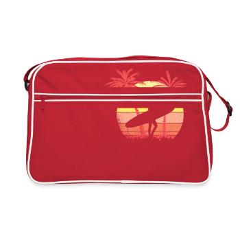 Surfing Board Girl Sunset Sunset Sunset 80s Palm - Sac Retro - rouge/blanc - Devant