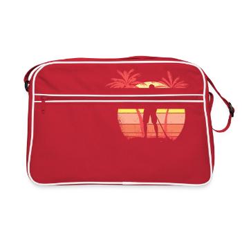 Paddle Board Guy Sunset Sunset 80s Palm - Sac Retro - rouge/blanc - Devant