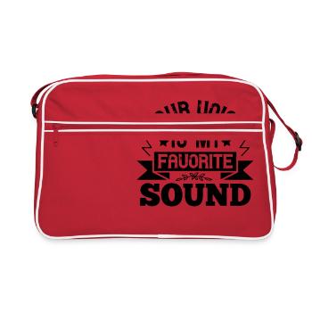 Deine Stimme ist mein Lieblingssound - Retro Tasche - Rot/Weiß - Vorne