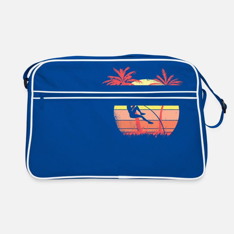 Stabhochsprung Sprung Sommer Sonnenuntergang 80s Retro Tasche